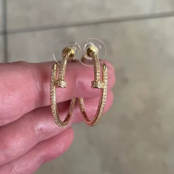 Just Un Clou Gold Crystal Nail Earrings - Picture 3 of 16